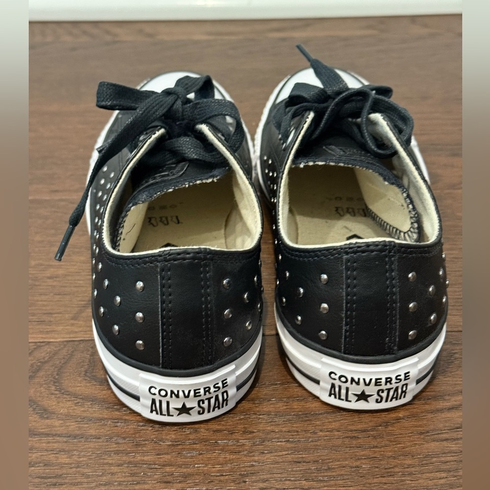 Converse Black Low Top Studded Sneakers - Picture 4 of 10